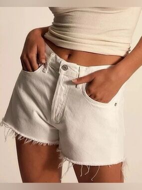 Agolde Parker White Jean Shorts Womens Size 34 Dough New w/ tags